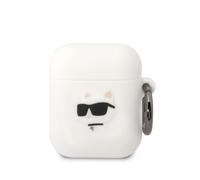 Karl Lagerfeld Silicone NFT Choupette Head 3D - Étui AirPods 1/2 gen (blanc)