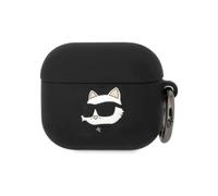 Karl Lagerfeld KLA3RUNCHK Étui pour Airpods 3 Noir Silicone Choupette Head 3D