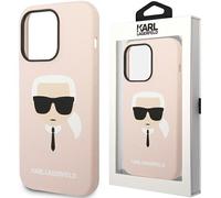 Karl Lagerfeld Silikon Ikonik Karls Head - Étui pour iPhone 14 Pro Max (rose)