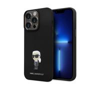 Karl Lagerfeld Silikon Ikonik Metal Pin Case, Noir - iPhone 15 Pro