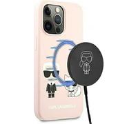 Karl Lagerfeld Slilicone Karl & Choupette Magsafe - Coque iPhone 13 Pro Max (rose)