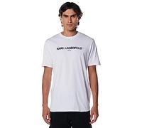 KARL LAGERFELD Soft Crew Neck Tonal Logo Short Sleeve T-Shirt, White Legacy, L Homme