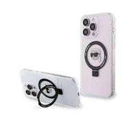 Karl Lagerfeld Support pour bagues Karl Head MagSafe Hardcase KLHMP15LHMRSKHH, Blanc - iPhone 15 Pro