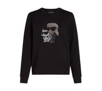 Karl Lagerfeld Sweat-shirt 'Ikon Karl & Choupette' beige / noir / argent / blanc, Taille S