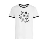 Karl Lagerfeld T-shirt 'Charms' noir / blanc, Taille S