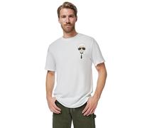 Karl Lagerfeld T-Shirt Classique à Manches Courtes et col Rond pour Homme, Motif avec tête de Karl Lagerfeld, Blanc, Taille L