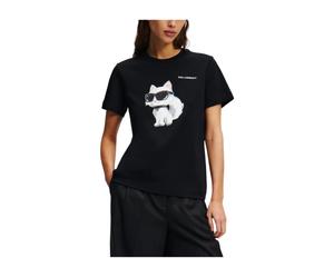 Karl Lagerfeld - T-shirt Ikon Aquarelle - Femme - Tops - Noir - Taille: 38 FR