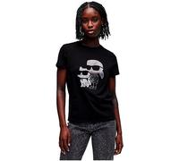 KARL LAGERFELD T-shirt Ikon Duo avec strass Noir, Noir , XS