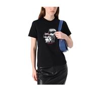 Karl Lagerfeld - T-shirt Ikon Sketch - Femme - Tops - Noir - Taille: 38 FR