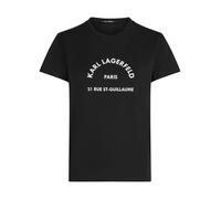 Karl Lagerfeld T-shirt 'Rue St-Guillaume' noir / blanc, Taille M