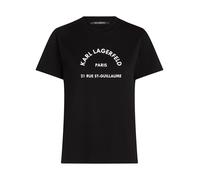 Karl Lagerfeld T-shirt 'Rue St-Guillaume' noir / blanc, Taille S