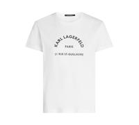 Karl Lagerfeld T-shirt 'Rue St-Guillaume' noir / blanc, Taille S