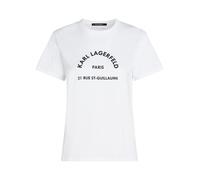 Karl Lagerfeld T-shirt 'Rue St-Guillaume' noir / blanc, Taille S
