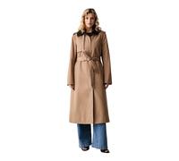Karl Lagerfeld - Trench coat ceinturé à col contrastant - Femme - Manteaux - Brun - Taille: 38 FR