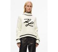 Karl Lagerfeld White Soutache Autograph Knit Taille: M | Pulls en Maille Outlet | Femme | Blanc