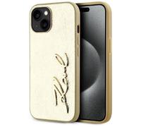 Karl Lagerfeld Wrinkled Pu Signature Logo Zadní Kryt Pro Iphone 15 Gold