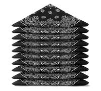 Karl Loven - Lot Bandana Noir - Motif Paisley - 100% Coton - Epaisseur Supérieure