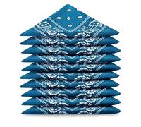Karl Loven Lot de bandana 100% Coton paisley foulard fichu bandanas Bleu Canard