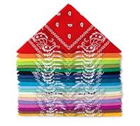 Karl Loven Lot de bandana 100% Coton paisley foulard fichu bandanas Camaïeu 20 Couleurs