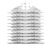 Karl Loven Lot de Bandana 100% Coton paisley foulard fichu Blanc