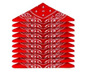 Karl Loven Lot de Bandana 100% Coton paisley foulard fichu Rouge