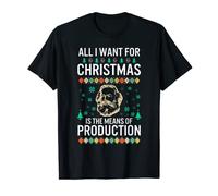 Karl Marx Christmas Red Ugly Christmas is the Means of Production T-Shirt