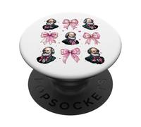 Karl Marx Communism Communist Girl Coquette Nœud Rose PopSockets PopGrip Adhésif