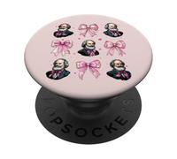 Karl Marx Communism Communist Girl Coquette Nœud Rose PopSockets PopGrip Adhésif