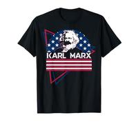 Karl Marx Drapeau Communiste américain Vaporwave Esthétique T-Shirt