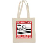 Karl Marx Get in Loser We are Seizing The Means of Production Sac fourre-tout en coton naturel Blanc
