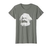 Karl Marx Marxisme Communiste Socialisme Communisme T-Shirt, Femme, Vert Kaki chiné, M