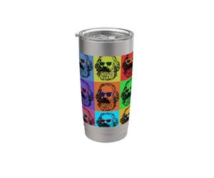 Karl Marx Pop Art, Portrait Revolutioniere, Rétro Vintage Gobelet isotherme en acier inoxydable double paroi