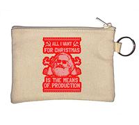 Karl Marx Porte-clés humoristique avec inscription « All I Want for Christmas is The Means of Production » Beige