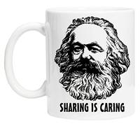 Karl Marx Sharing Is Caring Tasse de Tasse Réutilisable en Verre Blanc Pour le café de thé Coffee Cup