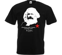 Karl Marx T-shirt Proletarier Aller Landder, vereinigt euch! - Noir - Medium