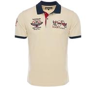 Karl´s People Polo à manches courtes pour homme - 100 % coton par Carisma - Polo pour homme avec broderie - Coupe droite agréable pour le bureau et les loisirs K-103, beige, L