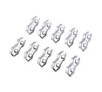 Karlak 10 Pièces M3 Clips Duplex en Acier Inoxydable Pinces à Corde Pinces à Coulisse, Argent, Robuste et Pratique, Conception Simple et Facile à Utiliser, pour Câble Métallique,