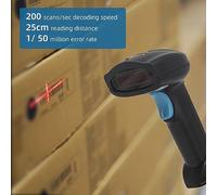 Karlak 2,4G Plug et USB Plug and Play Wired Barcode Scanner, Portable Lecteur de Code à Barres 1D pour, Vitesse de Balayage Rapide, Haute Précision, Durée de Vie Longue, Conception (U-1w)