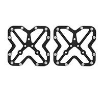 Karlak Adaptateurs de Pédale Automatique en Alliage D'aluminium, Convertisseur de Pédale Vélo qualité Supérieure pour Vélos Route et Montagne, Taille 90 X 85 Mm, 1 Paire en Noir/Rouge/Titane (Noir)