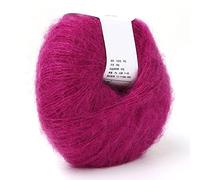 Karlak Angora Wool Yarn, Soft and Durable Quality (15 deep rose red) | Différentes couleurs, lavable à la main, anti-boulochage, polyvalent pour foulards, pulls