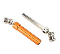Karlak Arbre D'entraînement Réglable en Alliage D'aluminium pour Voiture sur Chenilles 1/10 RC, Robuste et Durable, Longueur 100-145mm, Installation Facile (Orange)