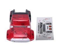 Karlak Coque de Carrosserie de Voiture RC Pré-Peinte avec Construction Robuste, pour Camions Course Courte SanYao 1202 1/12, Course Tout-Terrain 12,4x3,15x3,94 Pouces (Rouge)