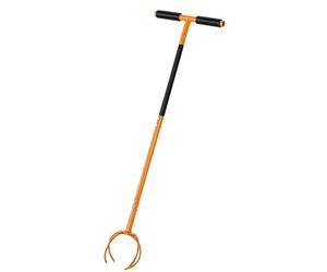 Karlak Cultivateur Manuel à Torsion pour Le Labourage et L'aération dans Les Parterres de Fleurs, Griffes en Fer Durables, Taille 38,19 Pouces