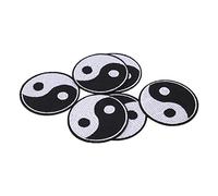 Karlak Ensemble de Pièces en Coton Yin Yang, 6PCS pour Vêtements | Artisanat de bricolage facile, améliorations de mode, cousu ou repassé, adapté à divers articles
