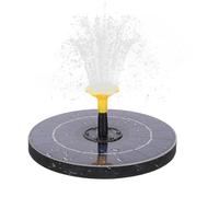 Karlak Fountaine de Bain d'oiseaux Solaires avec 6 Lumières LED Colorées, 6 Buses, Protection Contre la sécurité Multiple, Application Multi-scènes pour la Piscine des étangs de Jardin, (Noir)