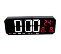 Karlak Horloge Murale Numérique LED, Affichage Moderne avec Fonction Snooze de Température, pour Chambre d'enfants, Matériau ABS