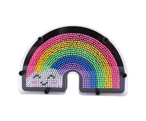 Karlak Jouet d'art Pin 3D coloré, Planche Sensorielle Créative pour Enfants et Adultes, Conception Unique en Plastique 20.8x13.5cm