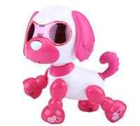 Karlak Jouet Robot Intelligent pour Chien, avec Son D'aboiement et Capacités D'enregistrement, Cadeau d'apprentissage Amusant pour Enfants (Rose Rouge)