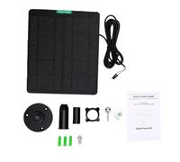 Karlak Kit Panneau Solaire pour Ring Video Doorbell 4 3 3 Plus 2 (Noire) | Interface en Forme de U 5,3 W 5 V, Câble de 3 Mètres, Alimentation Extérieure étanche à la Pluie pour une Charge Continue