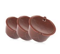 Karlak Lot de 3 capsules de café réutilisables compatibles avec filtres à café rechargeables Dolce Gusto avec brosse cadeau pour amoureux de la poitrine